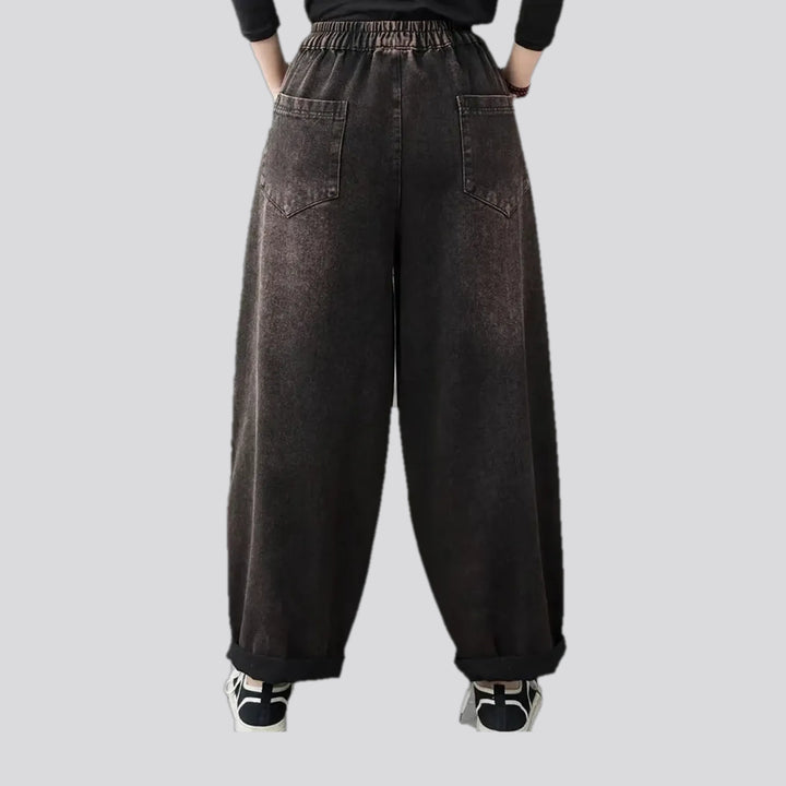 Faded lines casual boho corduroy pants for women