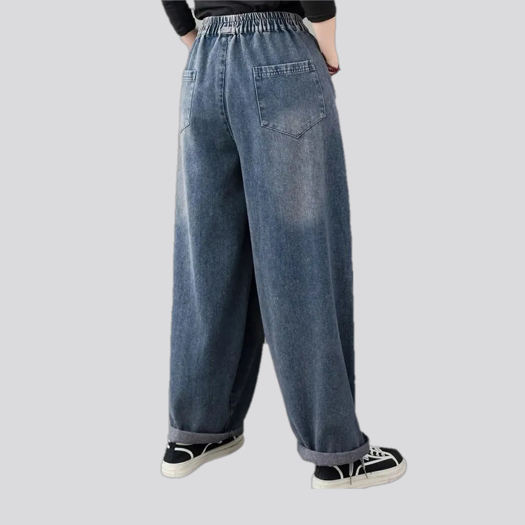 Faded lines casual boho corduroy pants for women