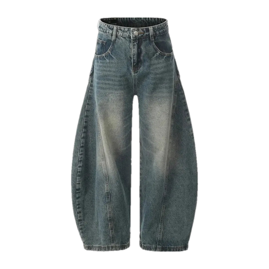 Casual Mid Rise Abraded Jeans for Men - Blue