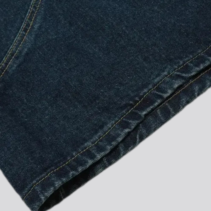 90s style sanded dark men's jeans