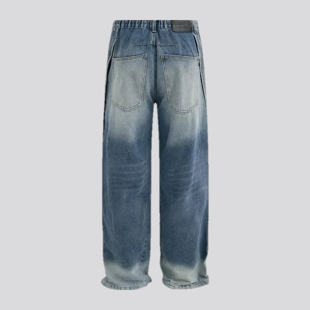 Abraded baggy-fit men's jeans