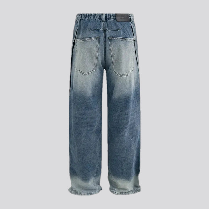 Abraded baggy-fit men's jeans