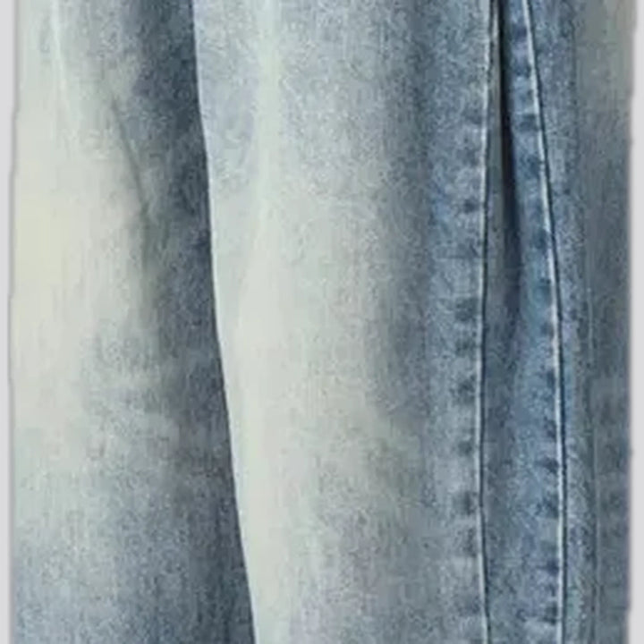 Baggy style abraded men's jeans