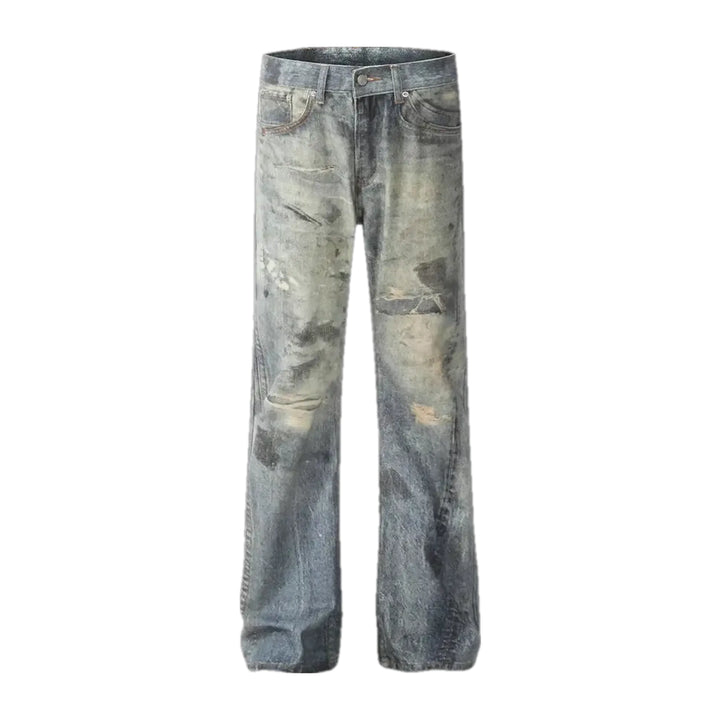 Dirty Faded Fashion Men's Jeans - Grey