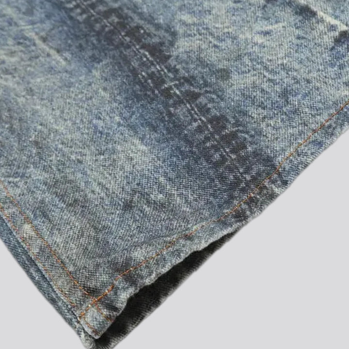 Dirty faded fashion men's jeans