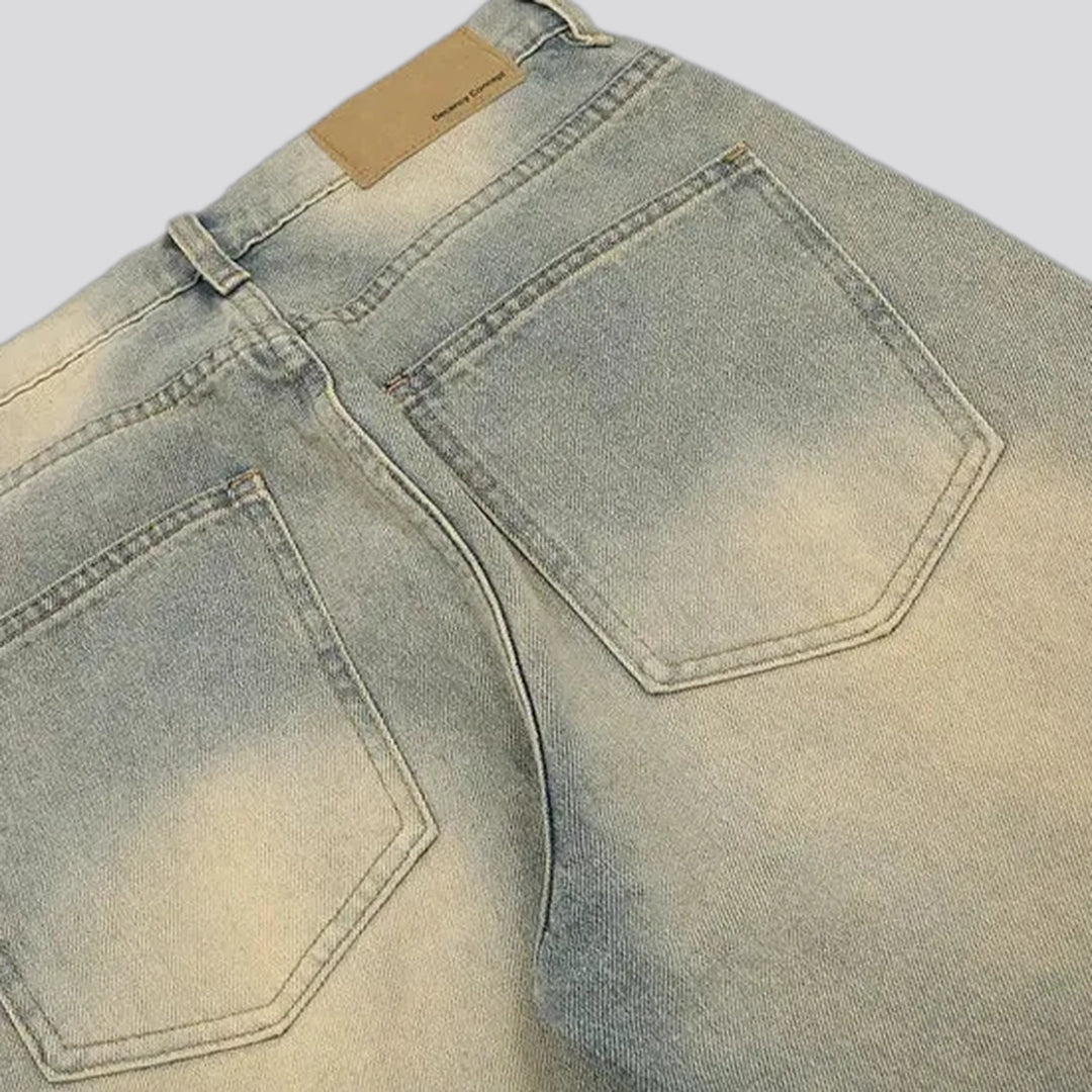 Abraded fashion jeans for men