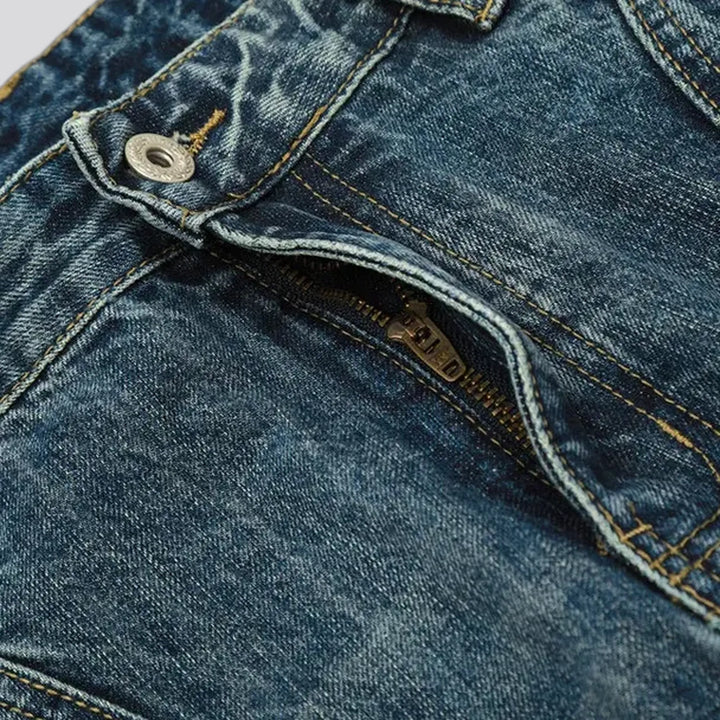 Faded wash men's jeans