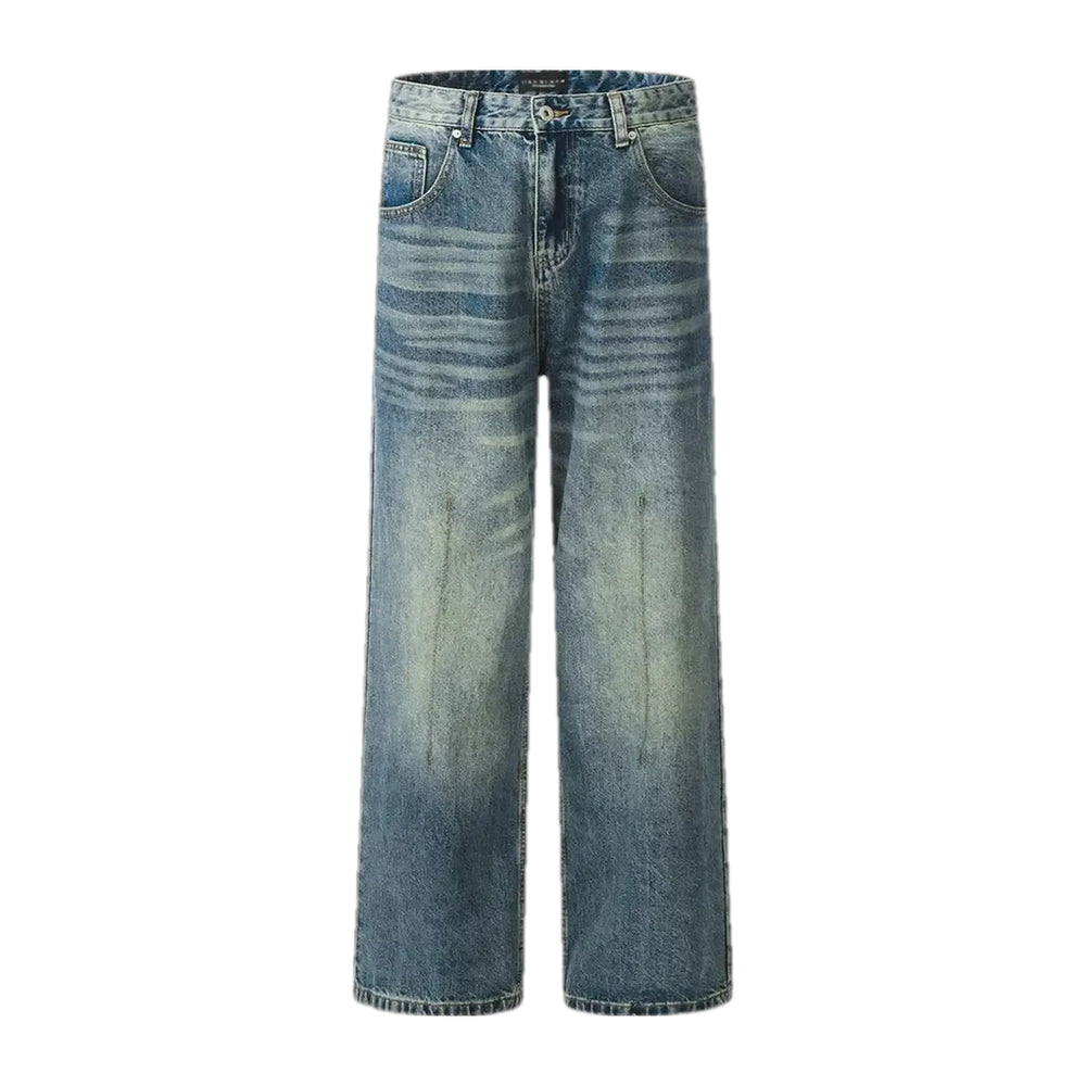 Faded Wash Men's Jeans - Blue