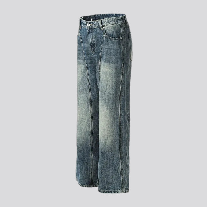 Faded wash men's jeans