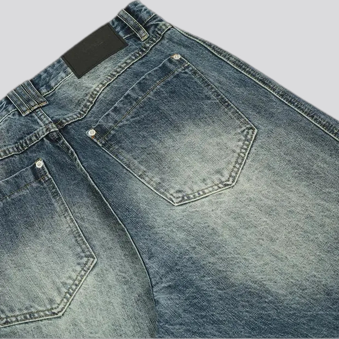 Faded wash men's jeans