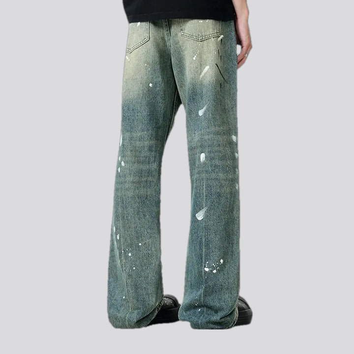 Retro mid-waist men's jeans