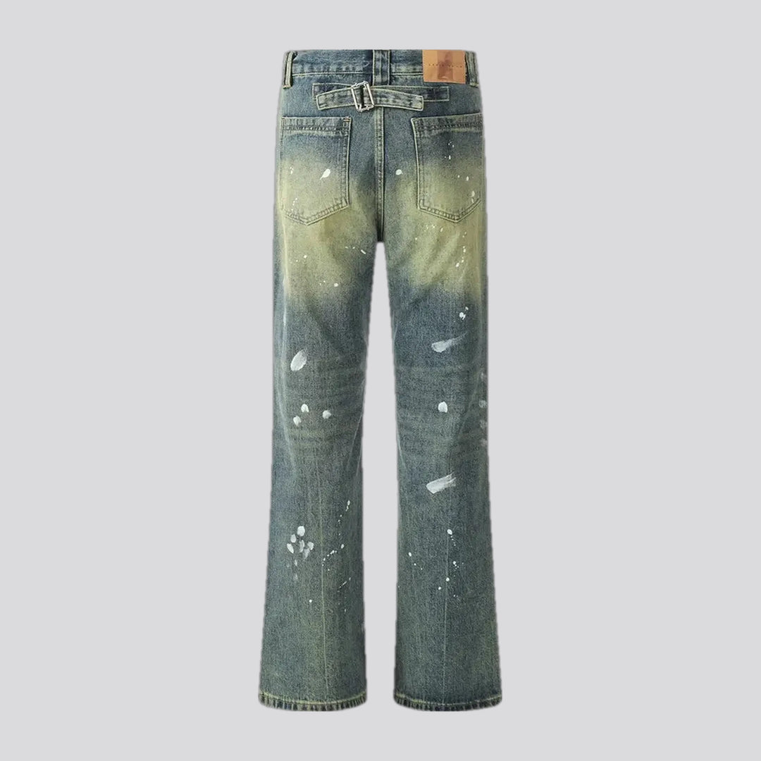 Retro mid-waist men's jeans