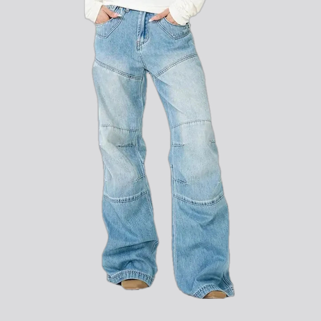 Contrast pattern fashionable jeans for men