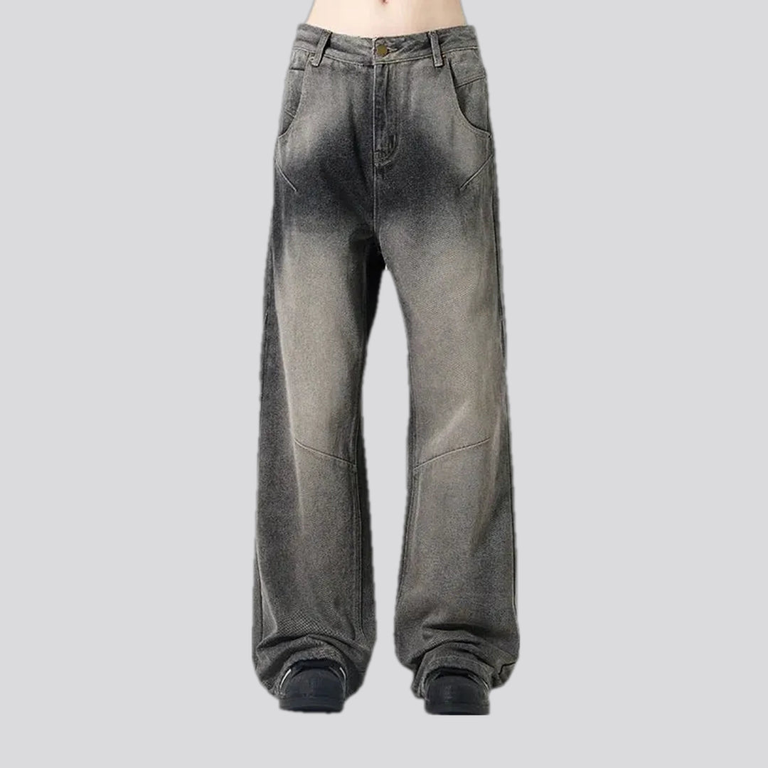 Mid-rise stonewashed men's jeans