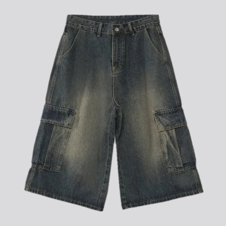 Mid-rise stylish men's jean shorts