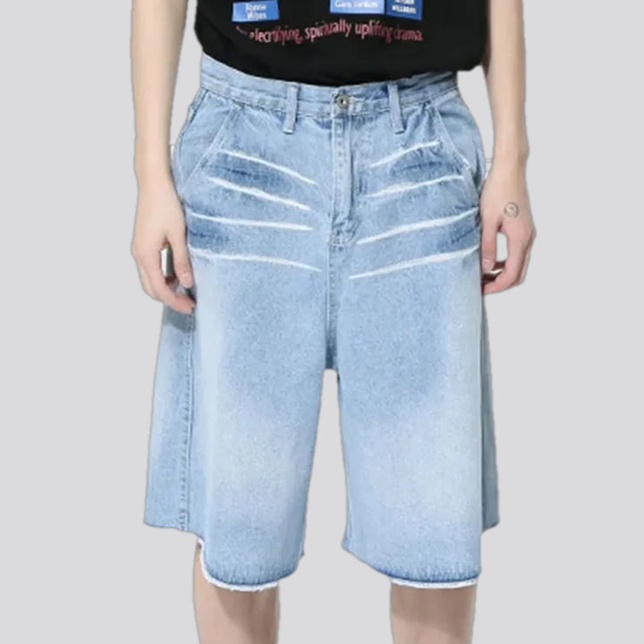 Raw hem 90s fashion men's jean shorts