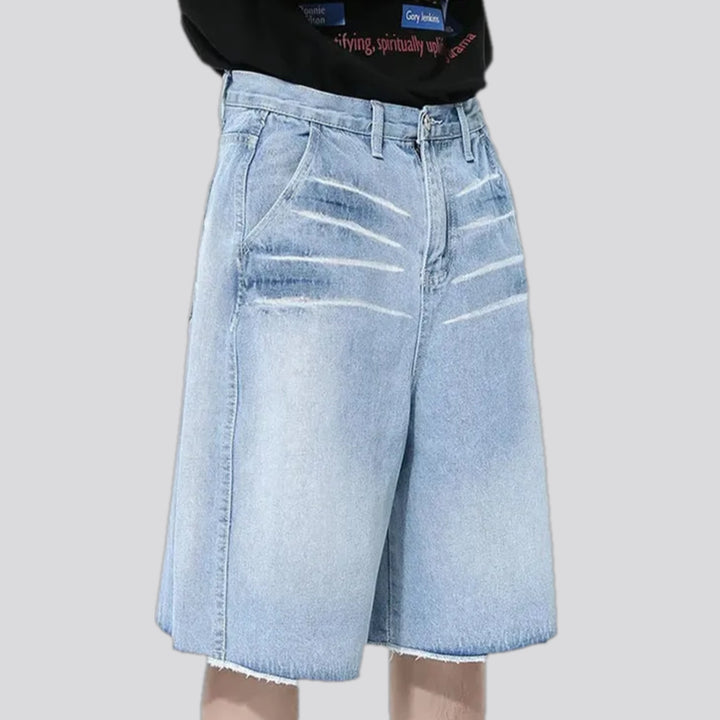 Raw hem 90s fashion men's jean shorts