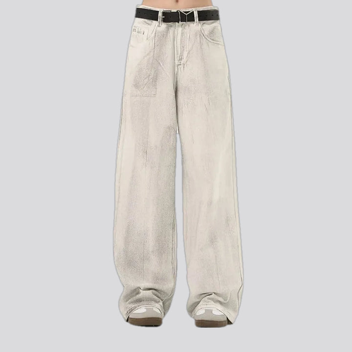 Fashionable washed out baggy men's jeans