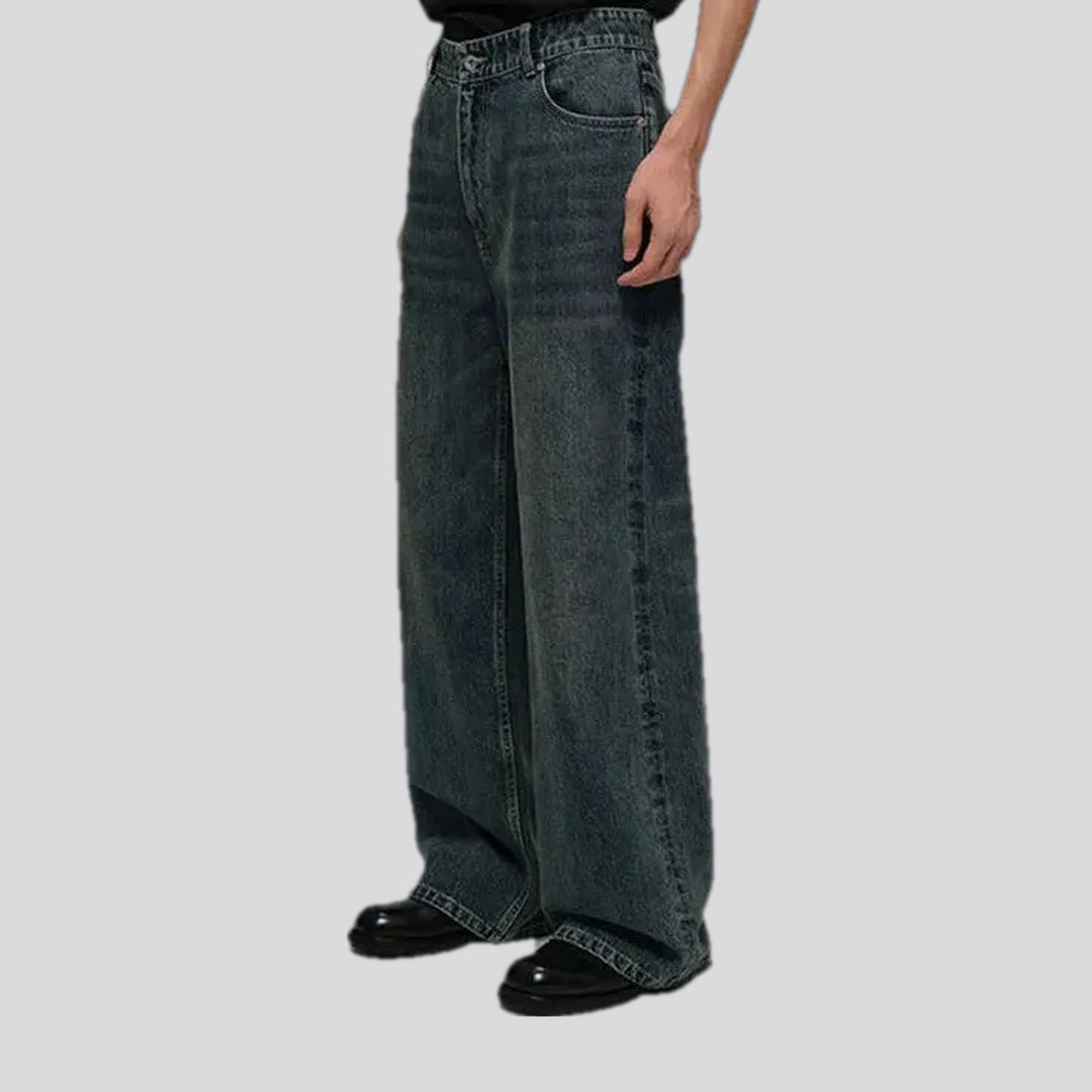 Casual dark baggy vintage men's jeans