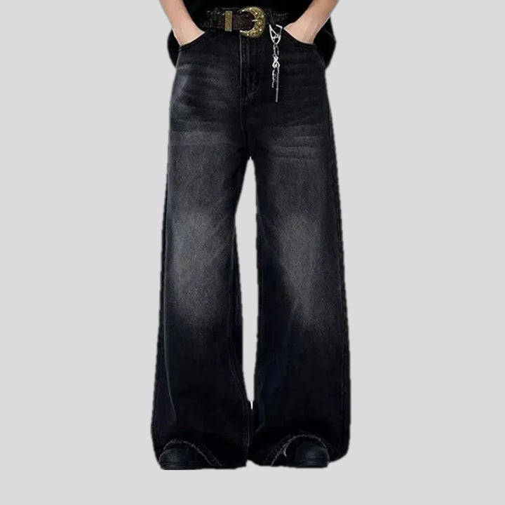 Baggy mid-rise fashion men's jeans