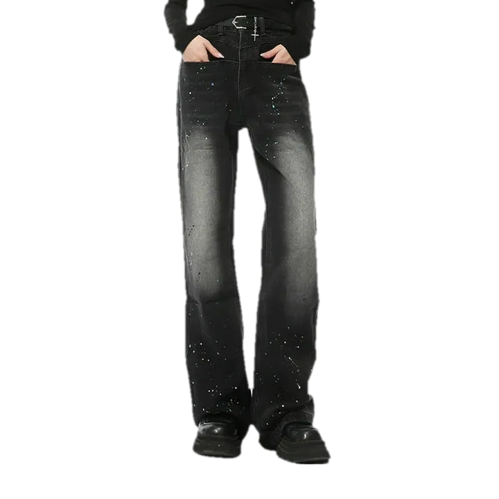 Fashionable Mid-waist Jeans for Men - Black