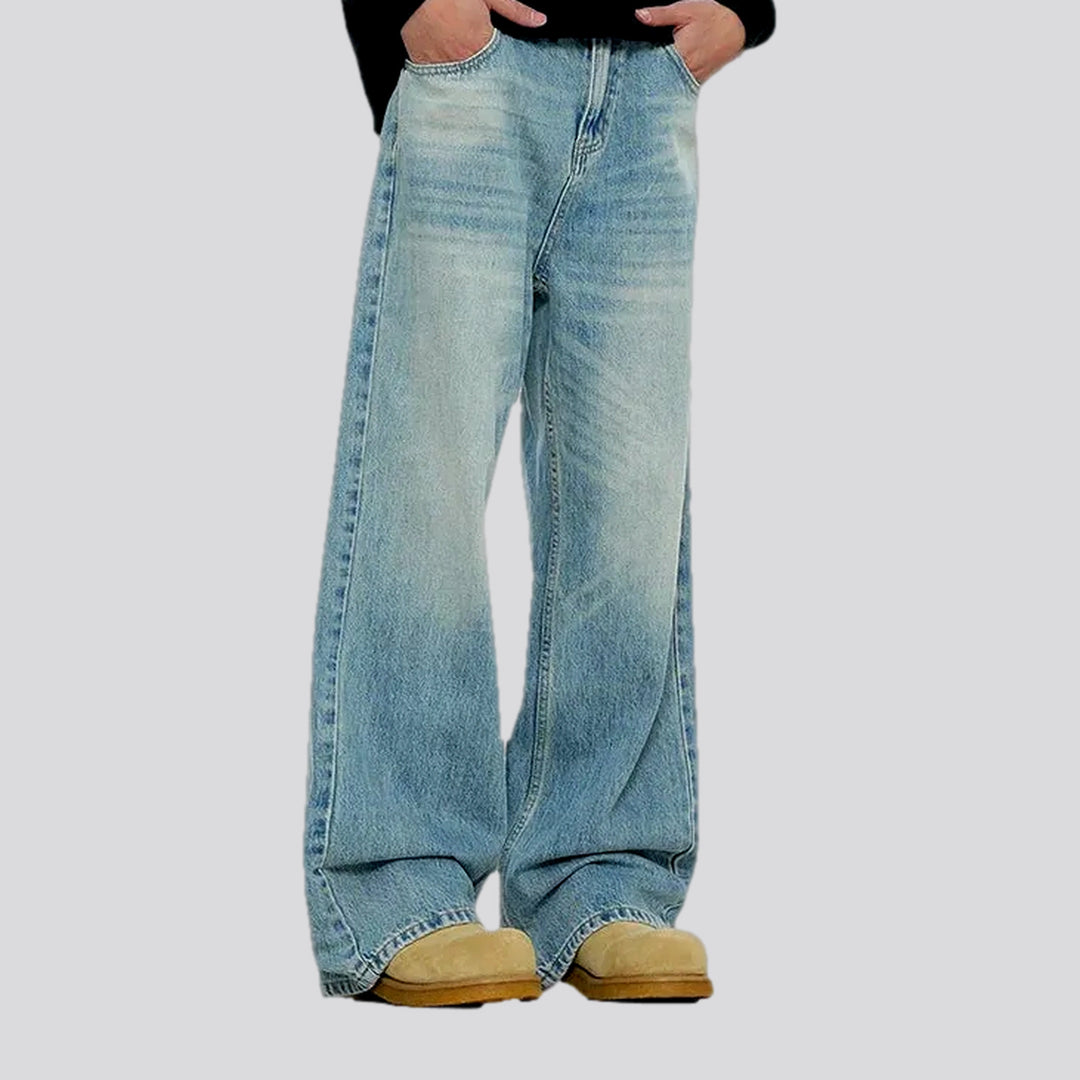 90s style faded wash baggy men's jeans