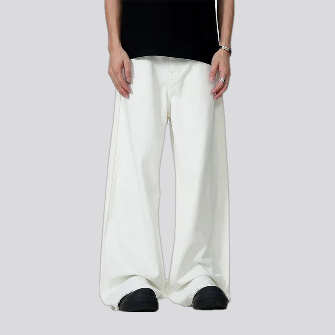 Monochrome style slouchy men's denim pants