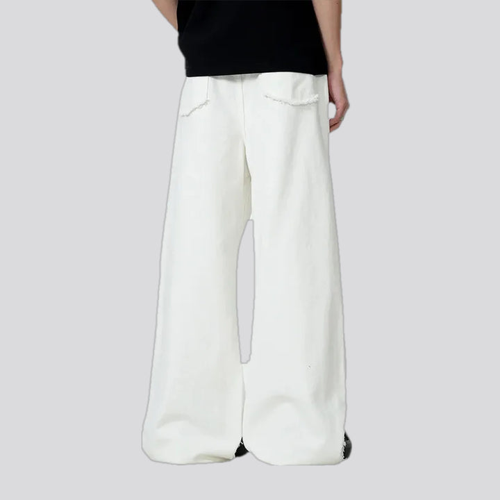 Monochrome style slouchy men's denim pants