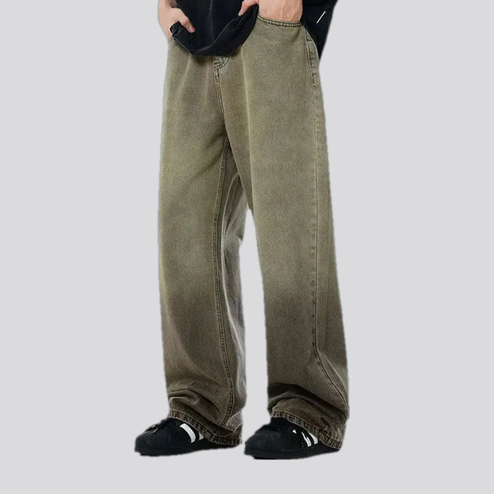 Baggy fit over pattern men's jeans