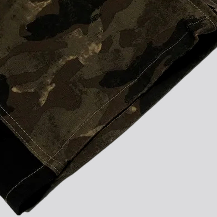 Baggy fit stylish camouflage men's denim pants