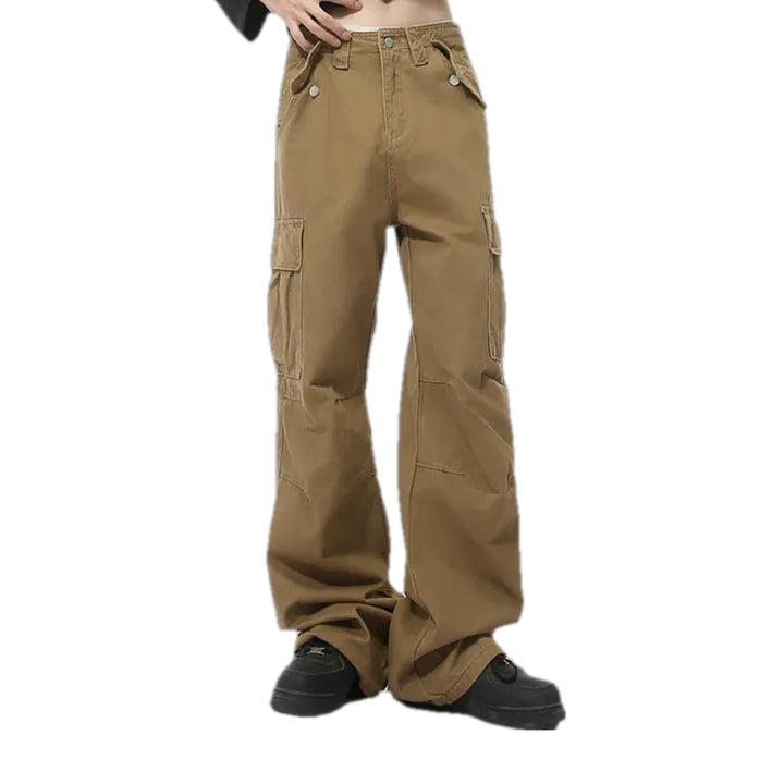 Colorful Baggy Men's Jeans Pants - Brown