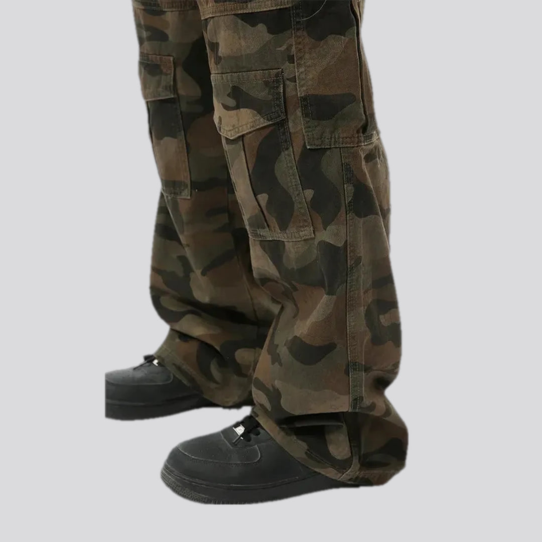 Camo multi pocket street style men's jean pants