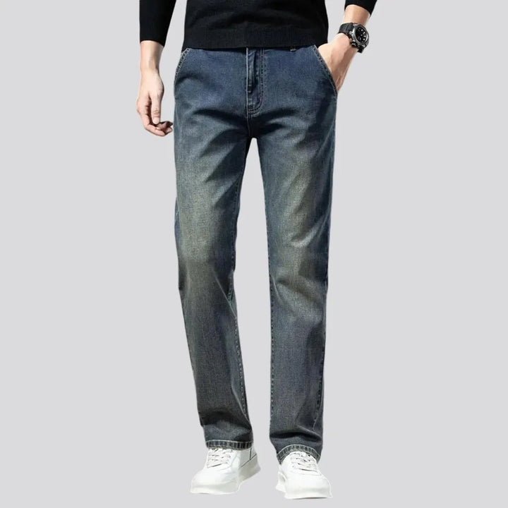 Stretchable tapered fit men's jeans