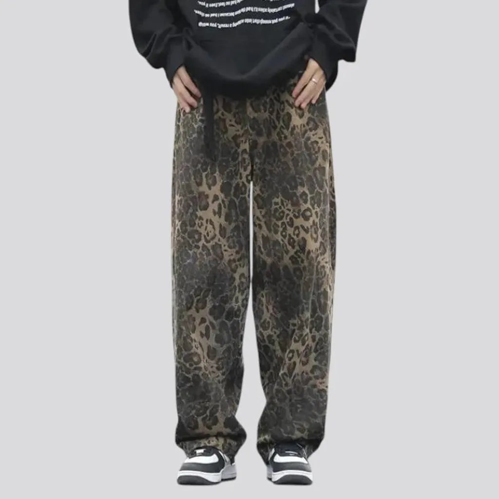 Multicolor street style men's jean trousers