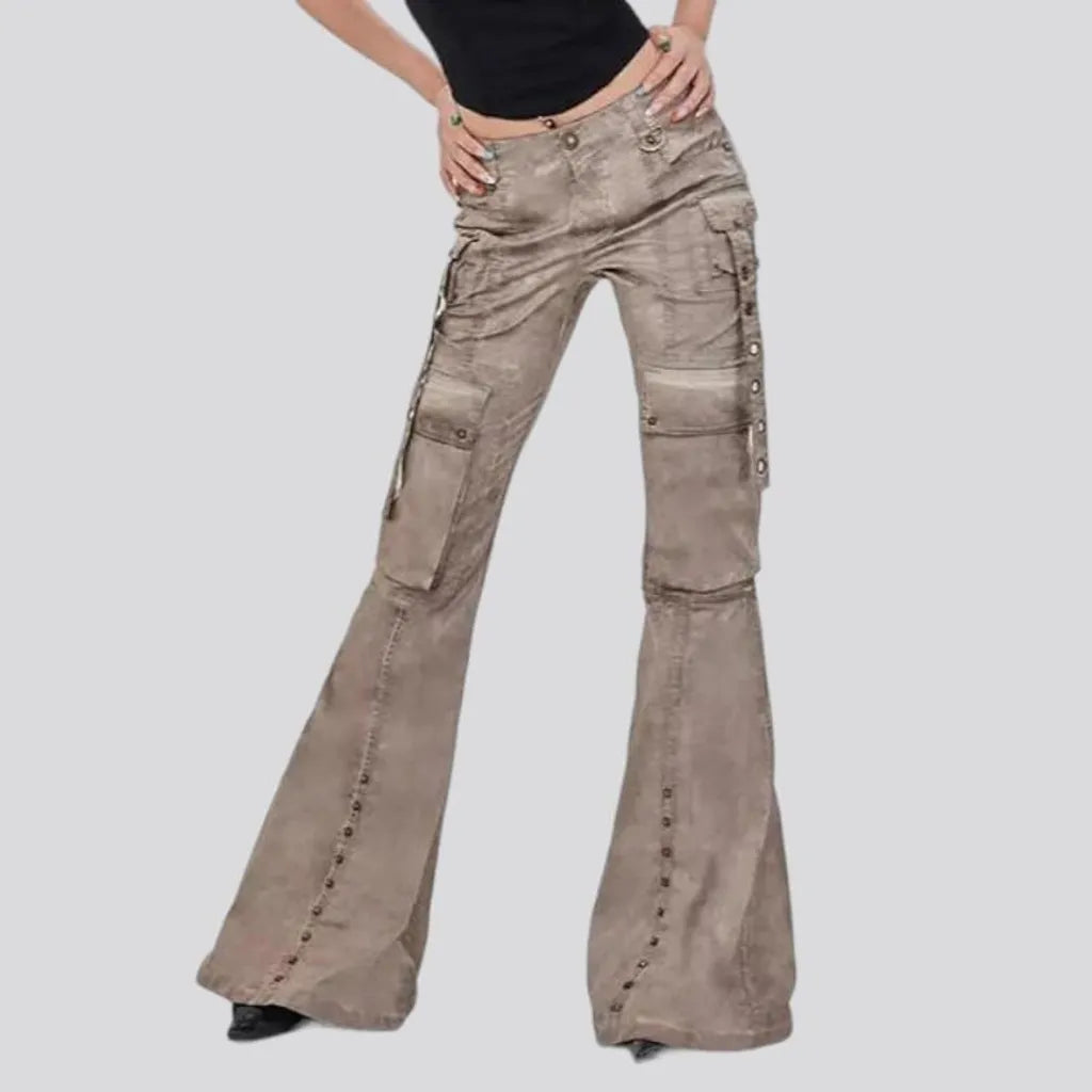 Bootcut voluminous jean pants
 for women