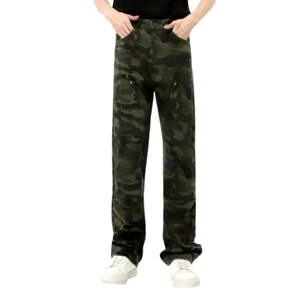 Cool Multi-color Street Style Men's Jean Pants - Khaki