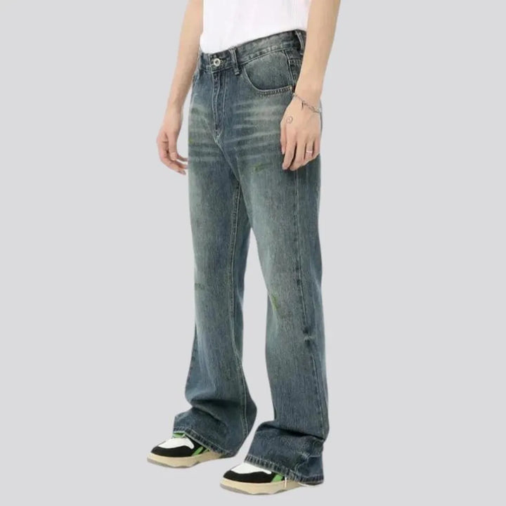 Whiskered street style vintage men's jeans