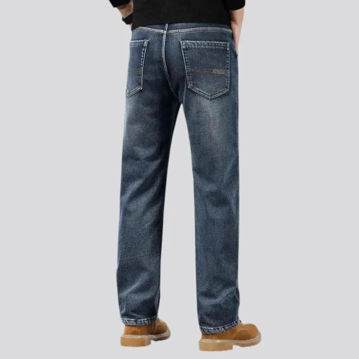 Straight fit dark faded men's jeans