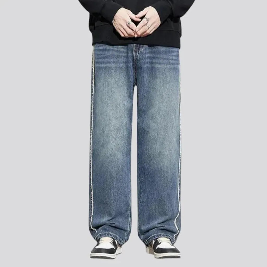 Baggy creased retro men's jeans