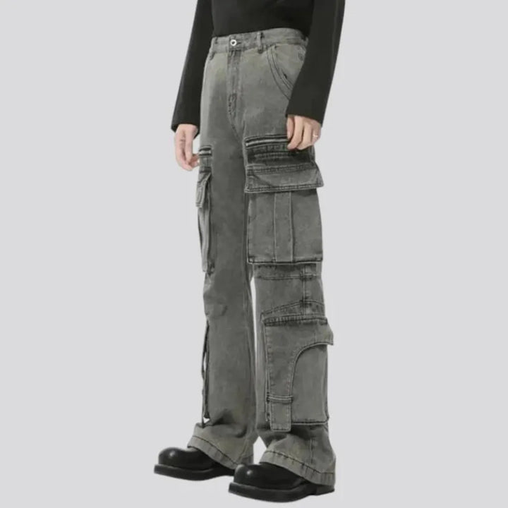 Fashionable faded men's jeans