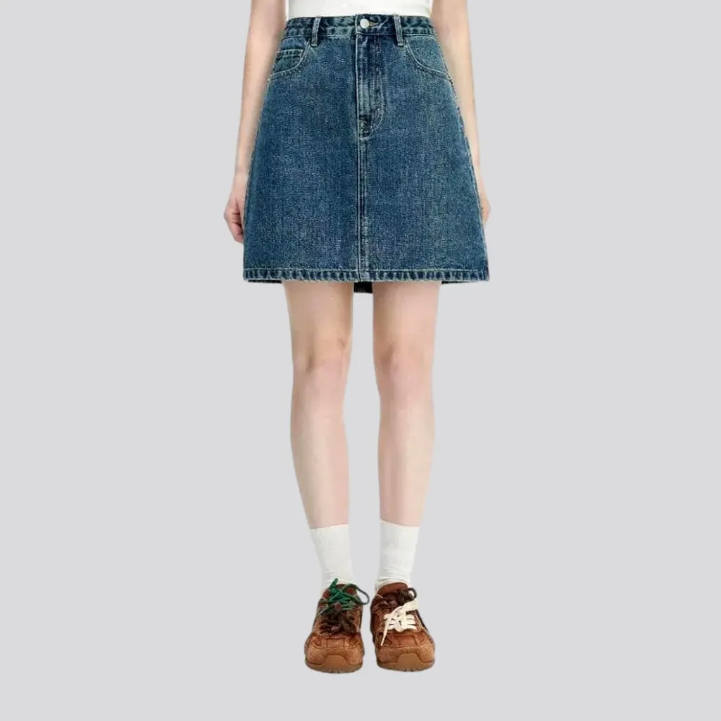 90s Style Denim High Waist Jean Skirt | Jeans4you.shop