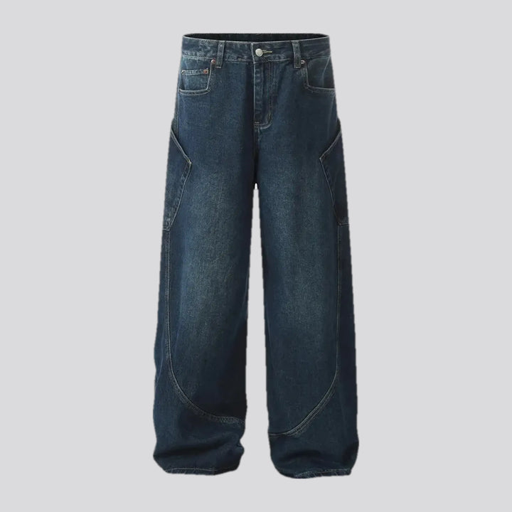 90s Style Sanded Dark Men's Jeans | Jeans4you.shop