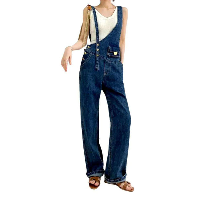 90s Women's Jean Dungaree - Blue