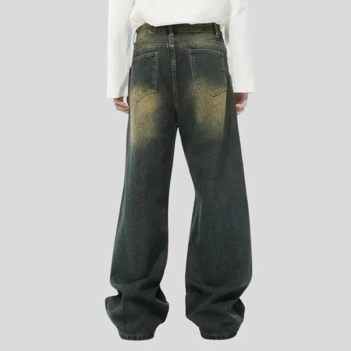 Baggy mid-waist 90s style men's jeans