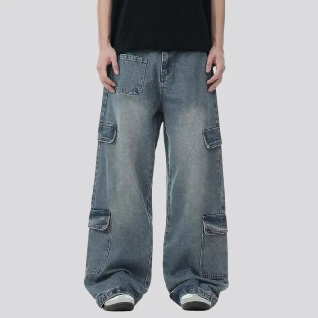 Faded lines jeans for men