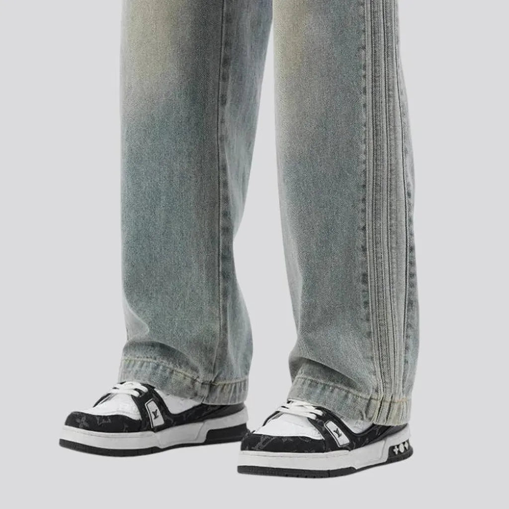 Baggy leg stylish denim joggers for men