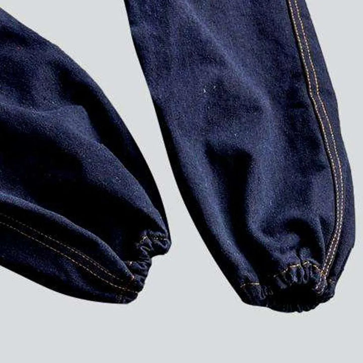 Workwear hooded men's denim overall
