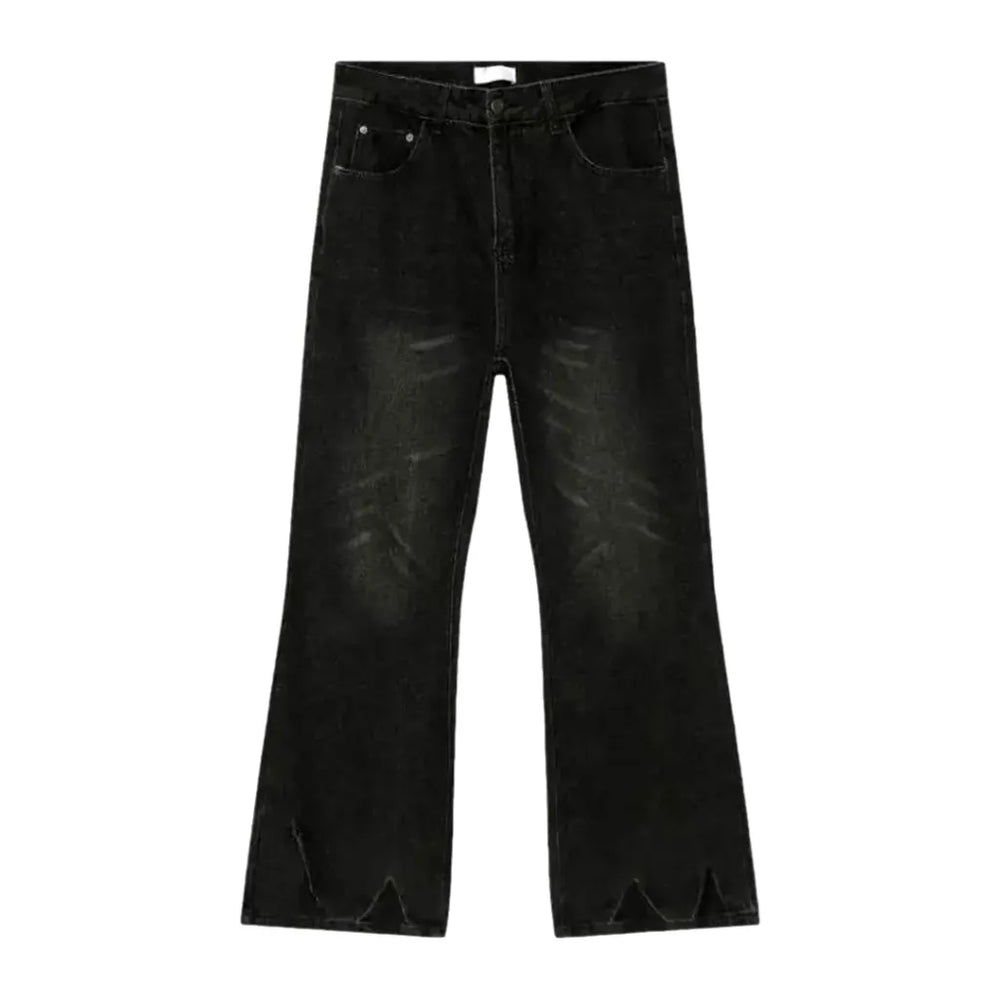 Casual Mid Rise Men's Jeans - Black