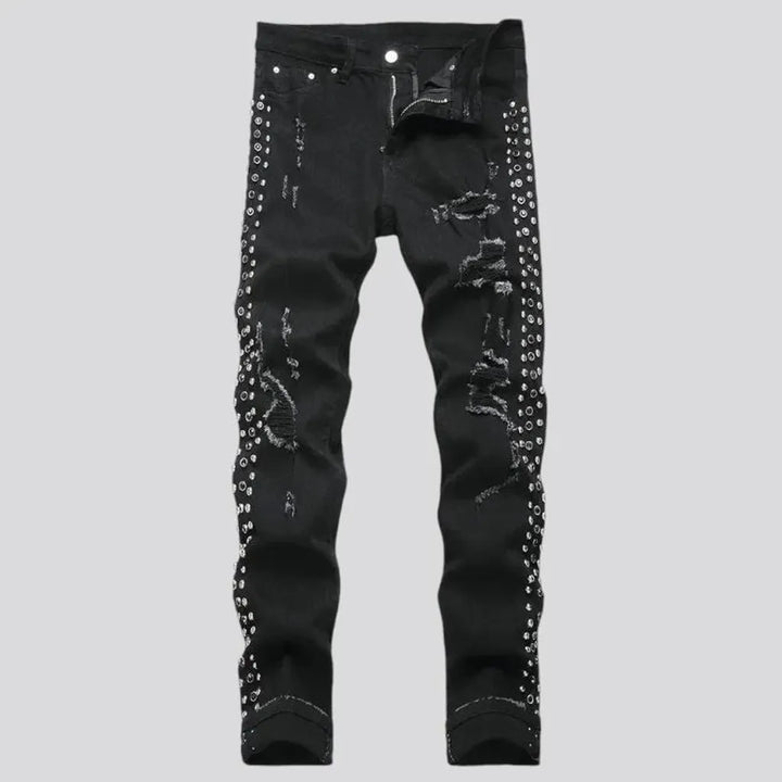 Skinny fit distressed men's jeans