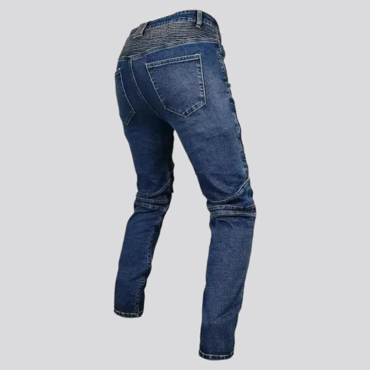 Super heavyweight slim men's riding jeans